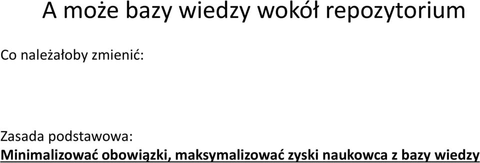 Zasada podstawowa: Minimalizować