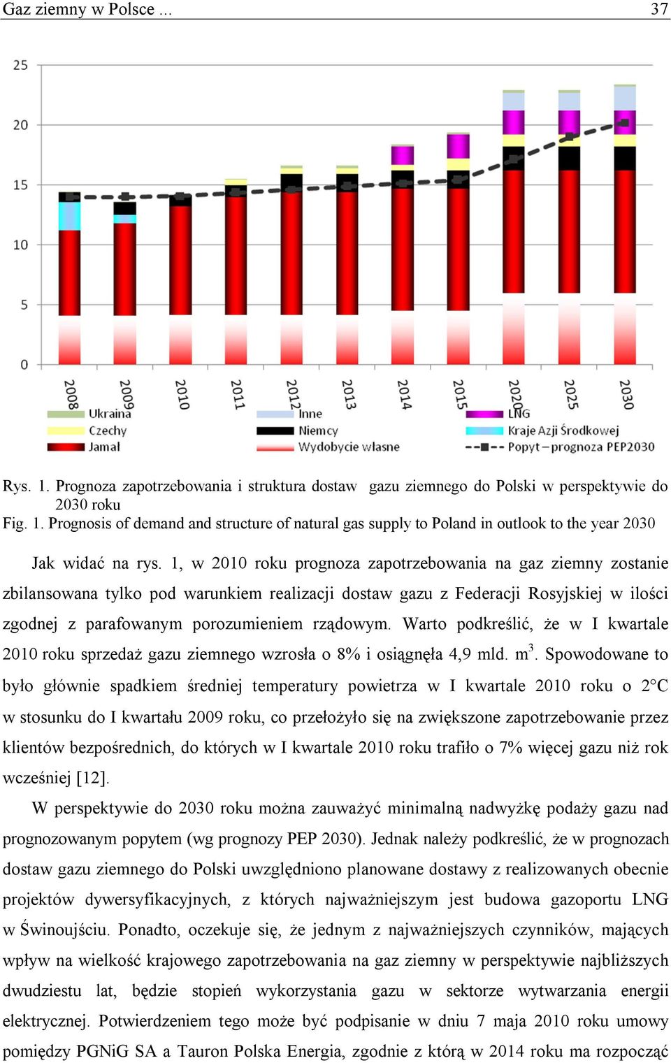Warto podkreślić, że w I kwartale 2010 roku sprzedaż gazu ziemnego wzrosła o 8% i osiągnęła 4,9 mld. m 3.