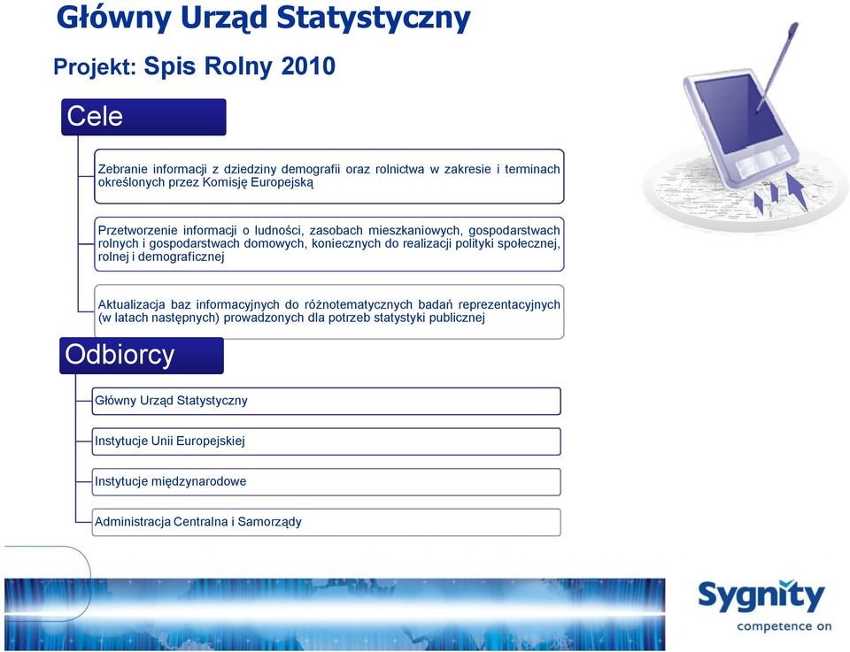 polityki społecznej, rolnej i demograficznej Aktualizacja baz informacyjnych do różnotematycznych badań reprezentacyjnych (w latach następnych) prowadzonych