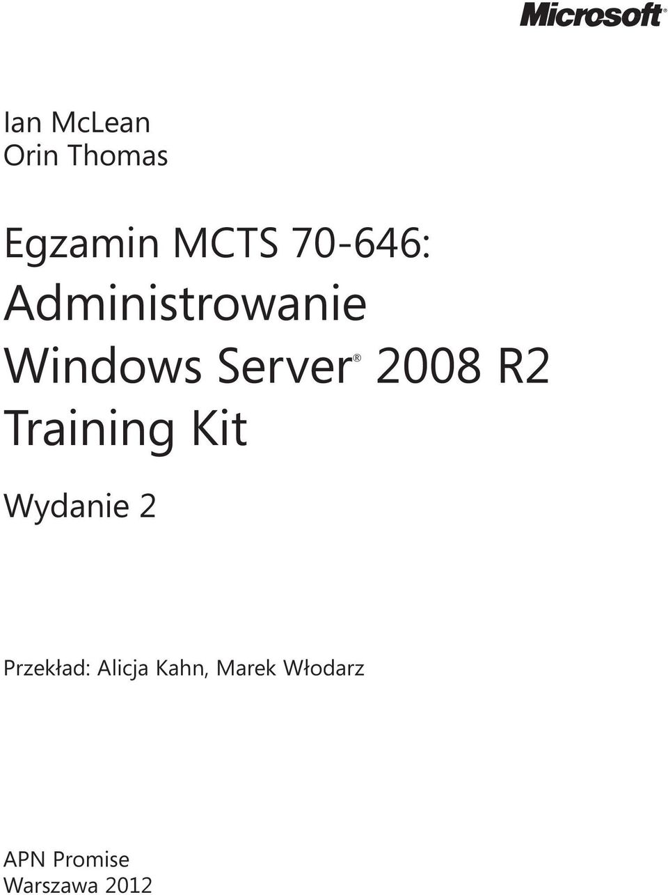 2008 R2 Training Kit Wydanie 2 Przekład: