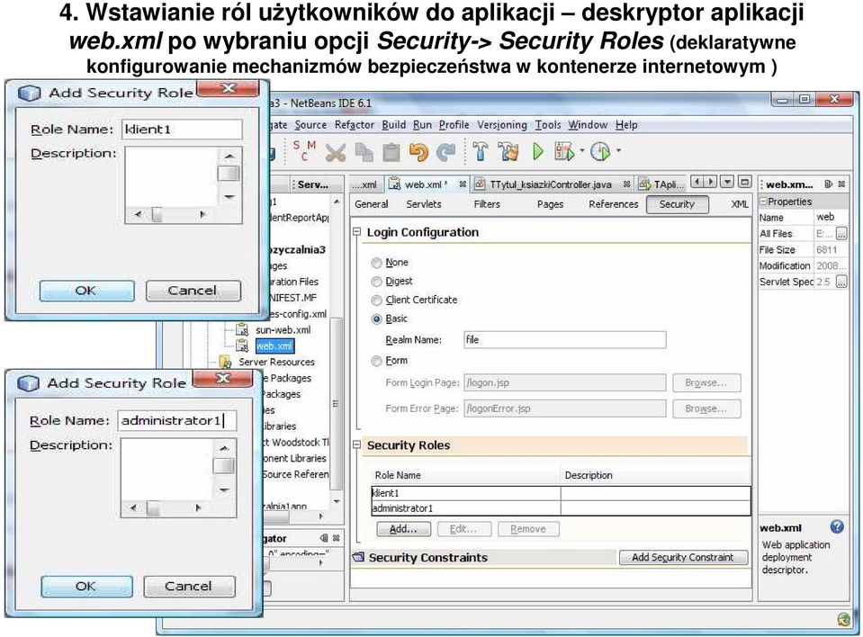 xml po wybraniu opcji Security-> Security Roles