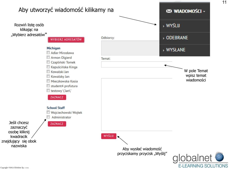 wiadomości Jeśli chcesz zaznaczyć osobę kliknij kwadracik