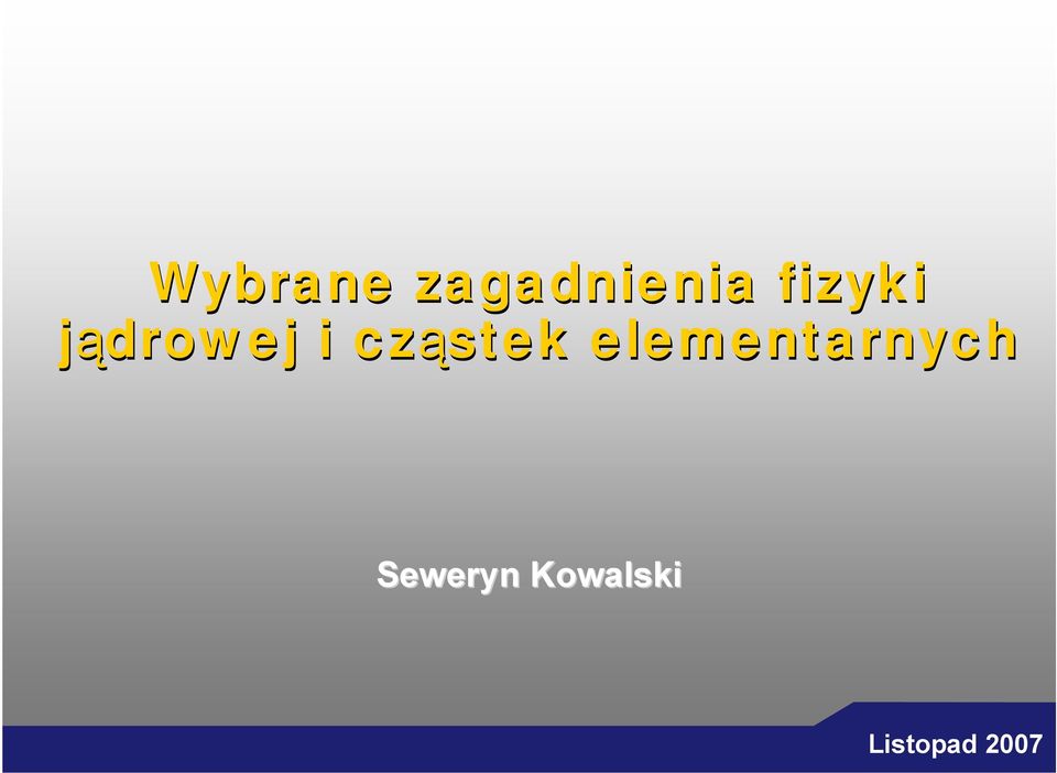 cząstek elementarnych