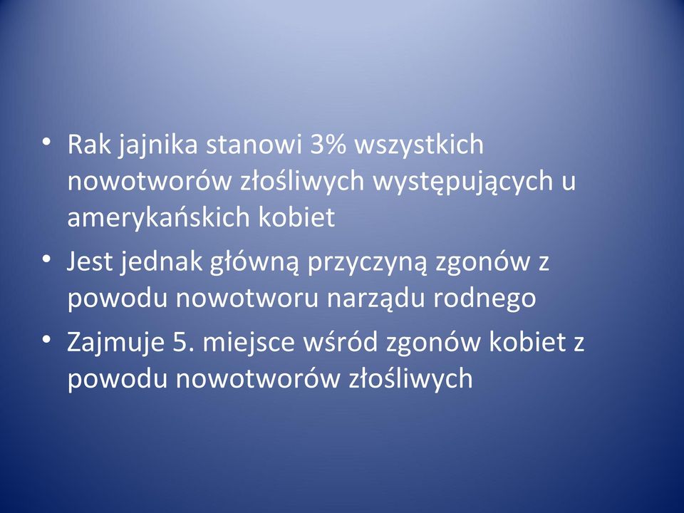 przyczyną zgonów z powodu nowotworu narządu rodnego