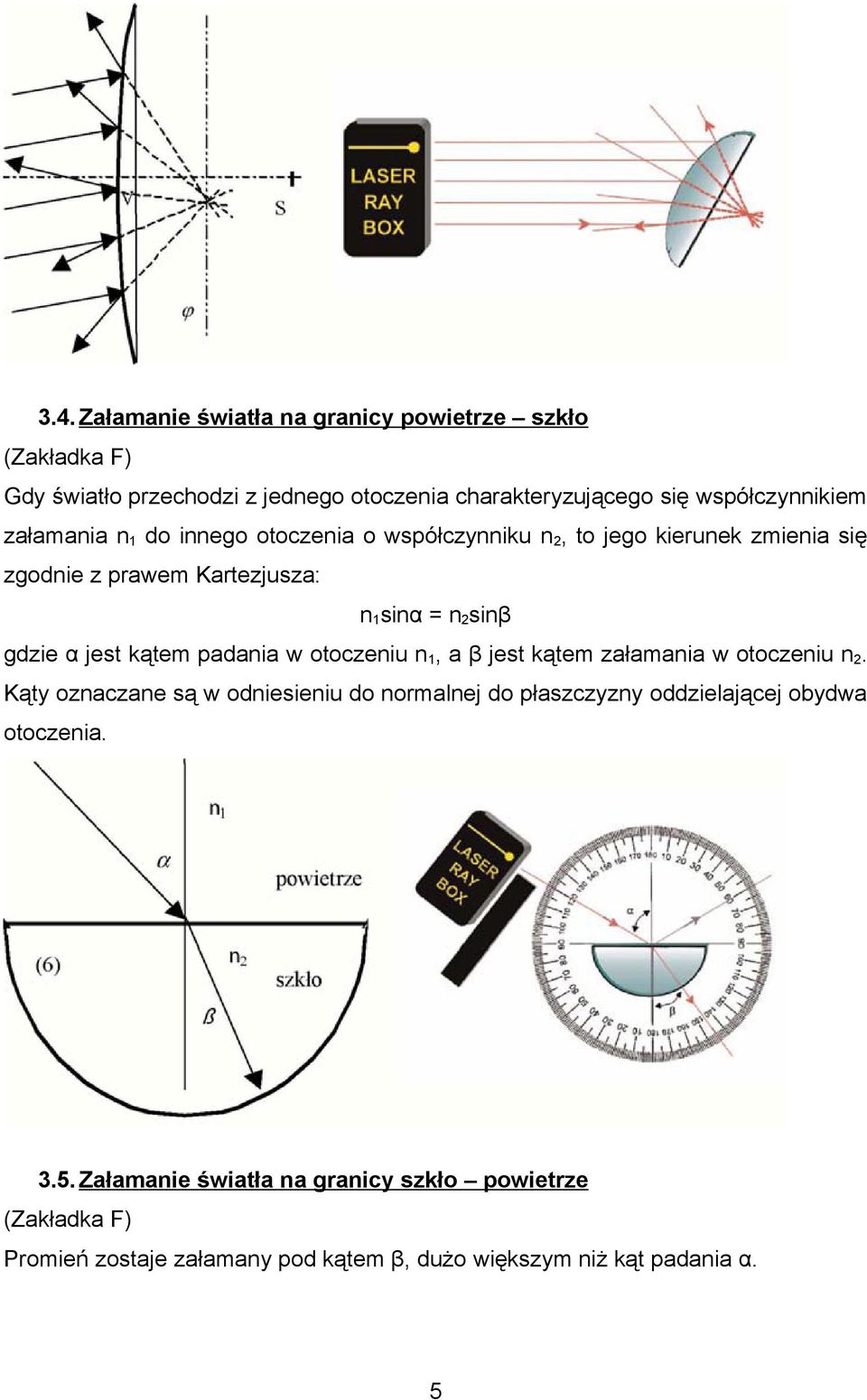 kątem padania w otoczeniu n 1, a β jest kątem załamania w otoczeniu n.