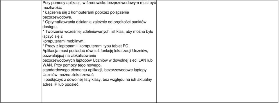 * Pracy z laptopami i komputerami typu tablet PC.