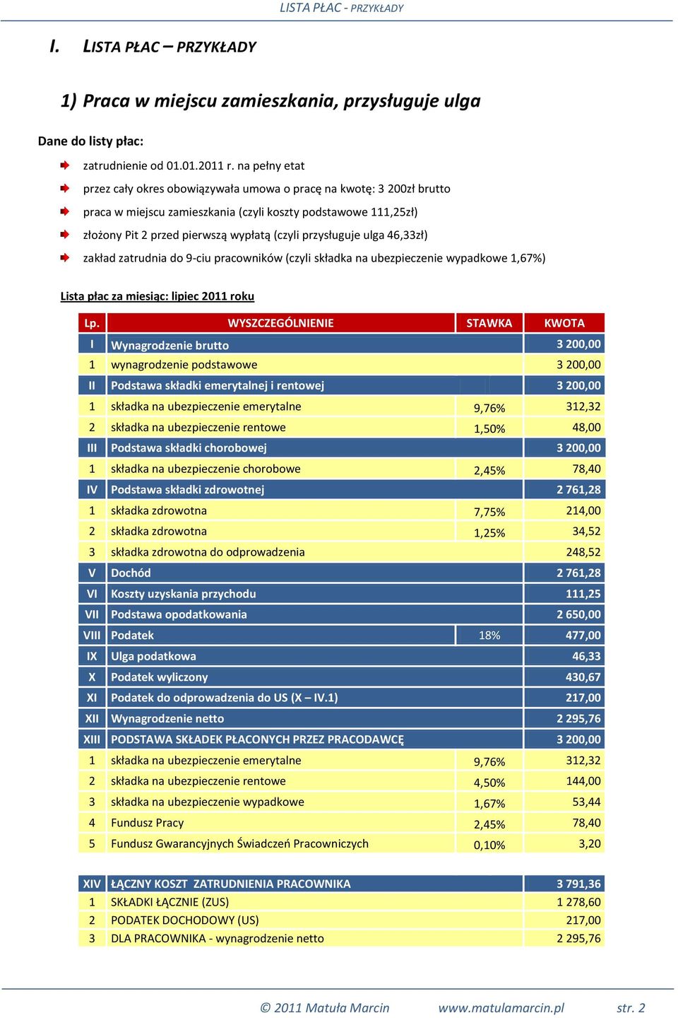 2 761,28 1 składka zdrowotna 7,75% 214,00 2 składka zdrowotna 1,25% 34,52 3 składka zdrowotna do odprowadzenia 248,52 V Dochód 2 761,28 VII Podstawa opodatkowania 2 650,00 VIII Podatek 18% 477,00 X