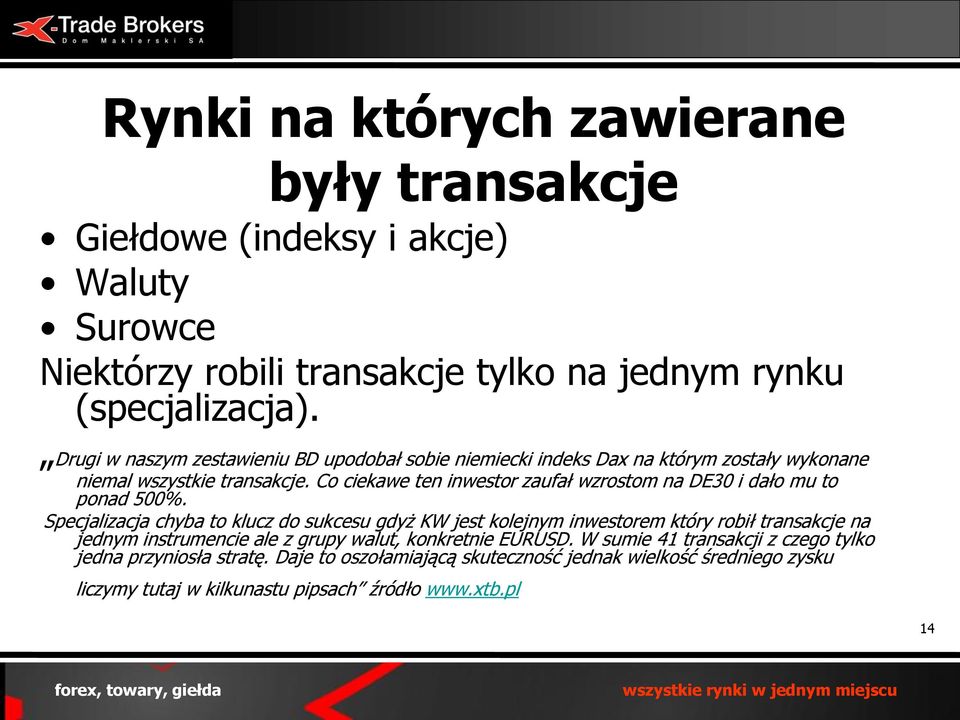 Co ciekawe ten inwestor zaufał wzrostom na DE30 i dało mu to ponad 500%.