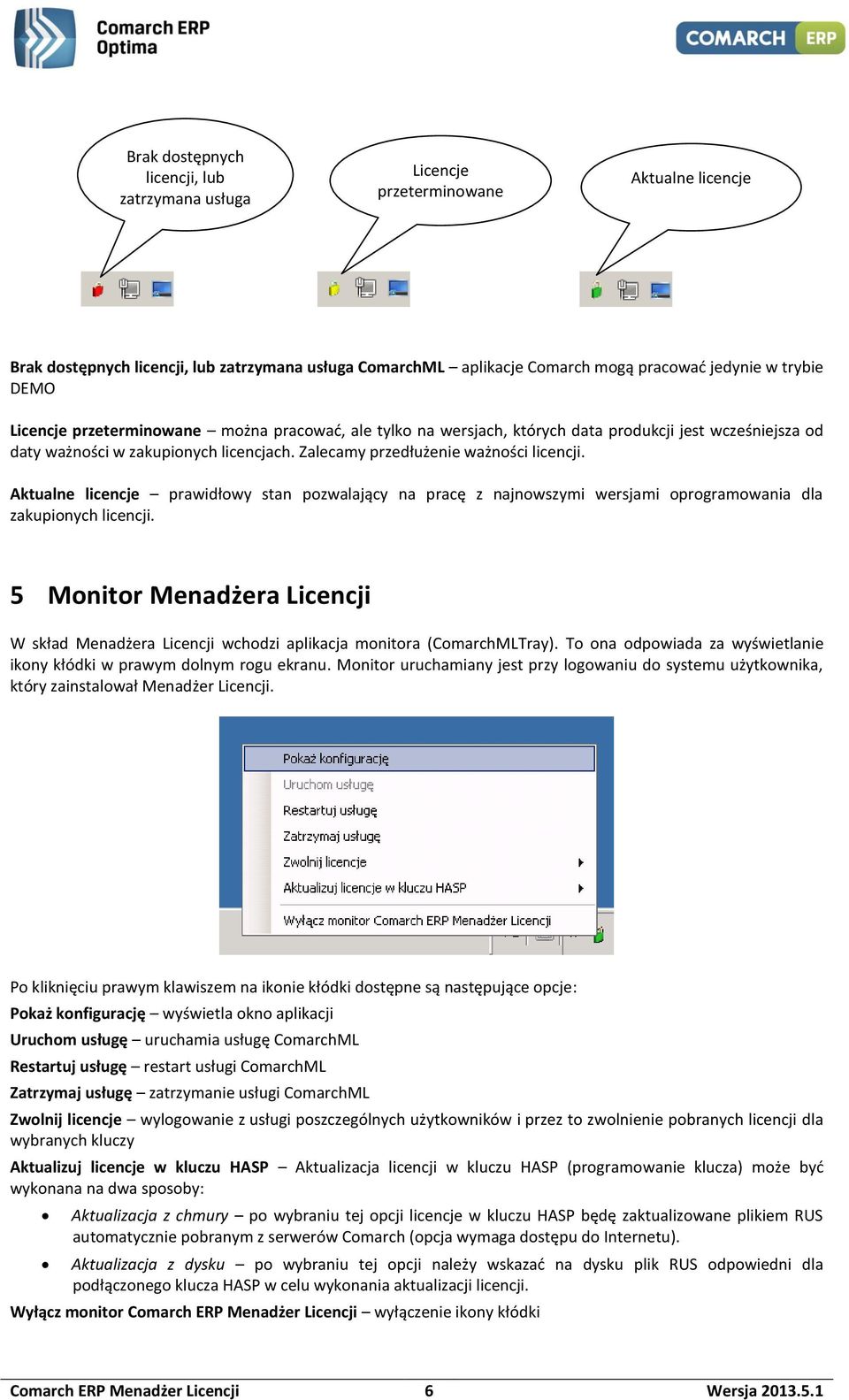 Aktualne licencje prawidłowy stan pozwalający na pracę z najnowszymi wersjami oprogramowania dla zakupionych licencji.