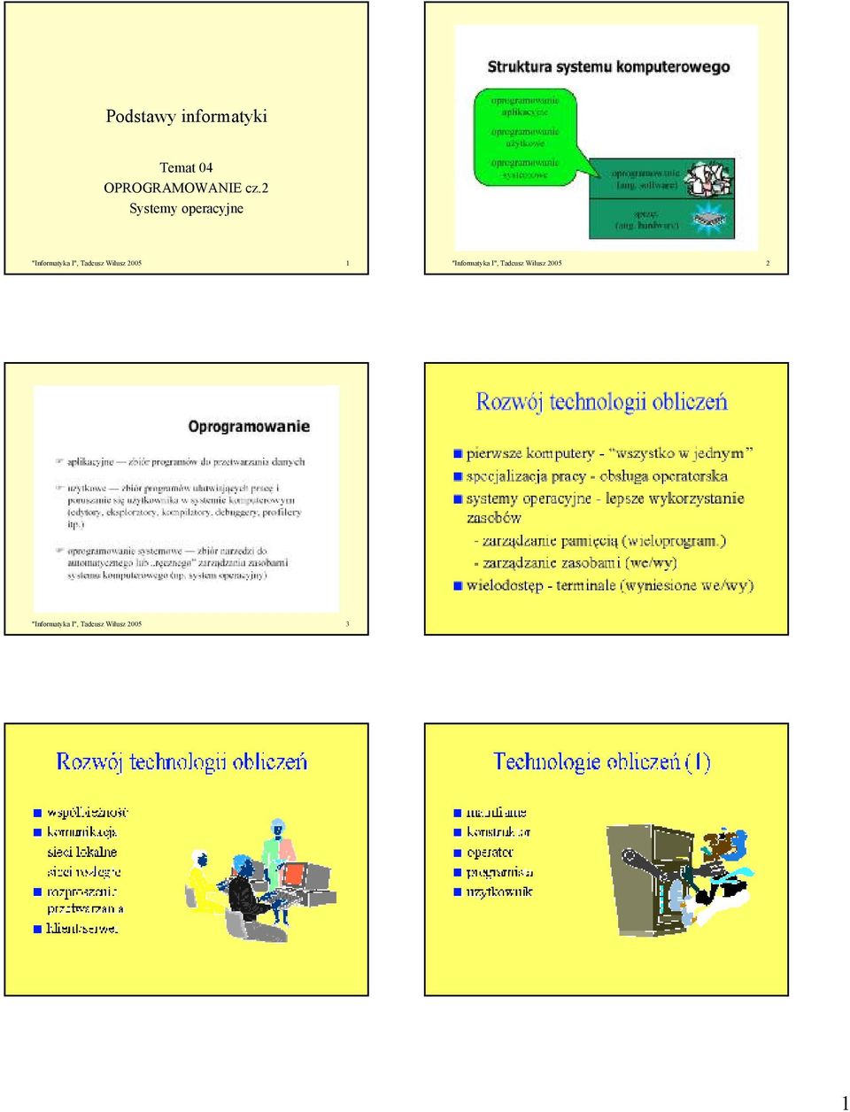 I", Tadeusz Wilusz 2005 2 "Informatyka I", Tadeusz Wilusz 2005 3