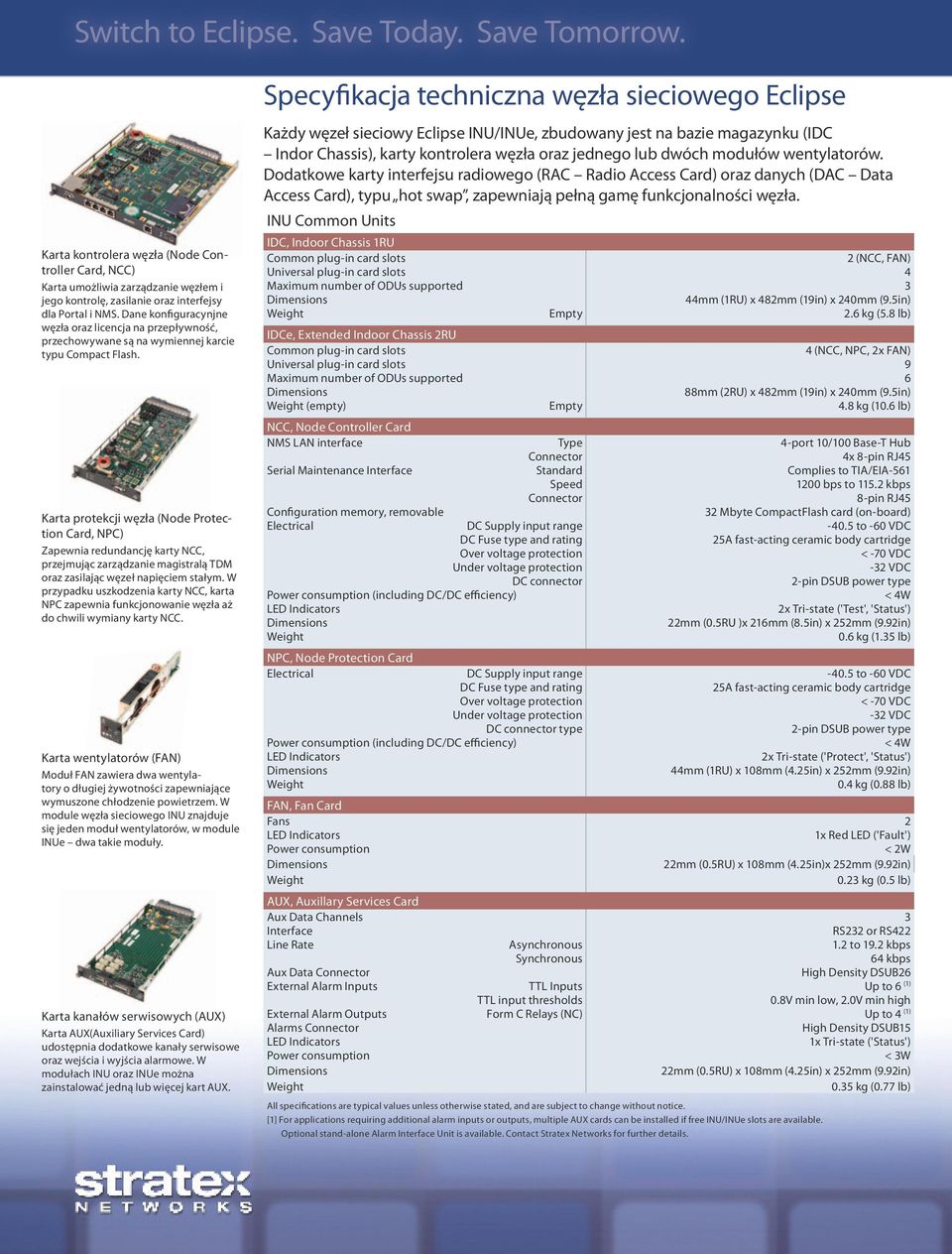 Karta protekcji węzła (Node Protection Card, NPC) Zapewnia redundancję karty NCC, przejmując zarządzanie magistralą TDM oraz zasilając węzeł napięciem stałym.