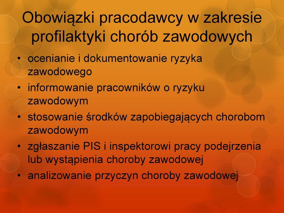 stosowanie środków zapobiegających chorobom zawodowym zgłaszanie PIS i