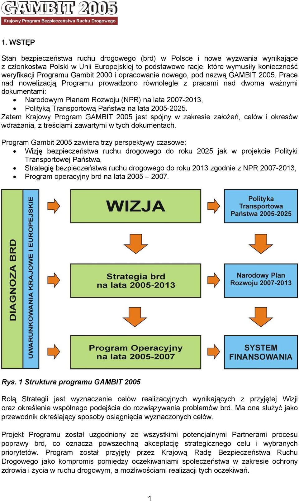 Prace nad nowelizacją Programu prowadzono równolegle z pracami nad dwoma ważnymi dokumentami: Narodowym Planem Rozwoju (NPR) na lata 2007-2013, Polityką Transportową Państwa na lata 2005-2025.