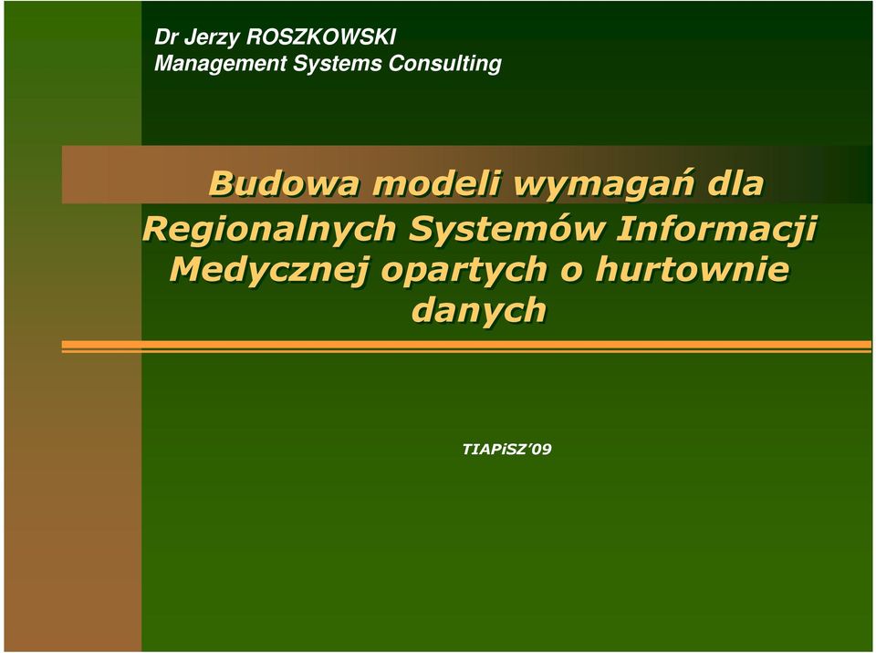 Regionalnych Systemów Informacji