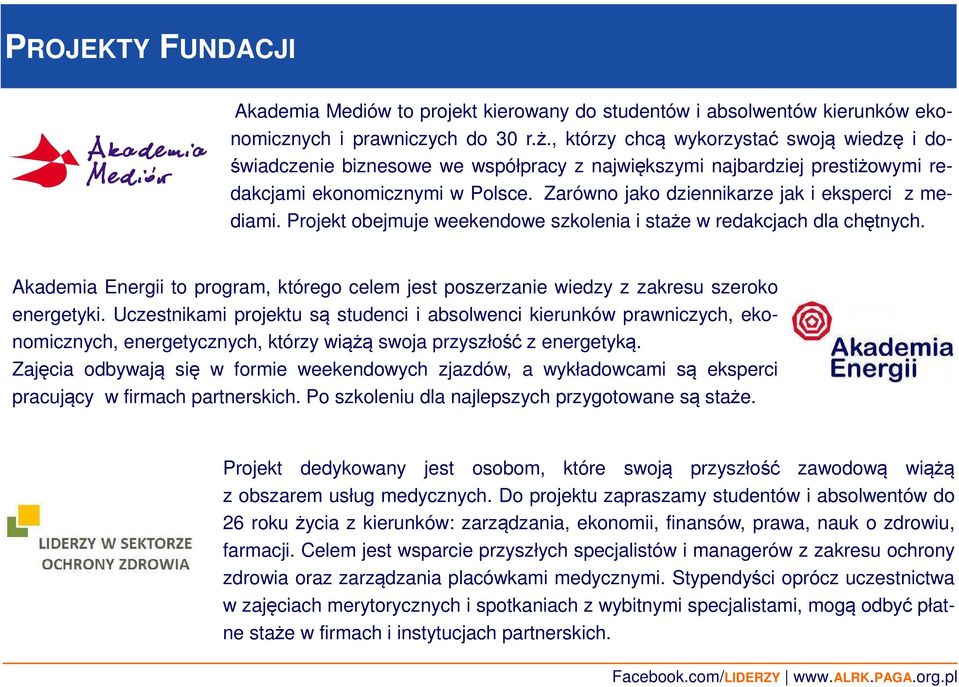 Zarówno jako dziennikarze jak i eksperci z mediami. Projekt obejmuje weekendowe szkolenia i staże w redakcjach dla chętnych.