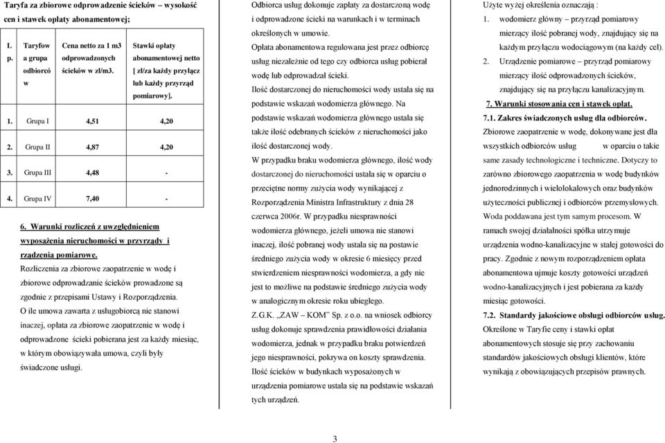Warunki rozliczeń z uwzględnieniem wyposażenia nieruchomości w przyrządy i rządzenia pomiarowe.