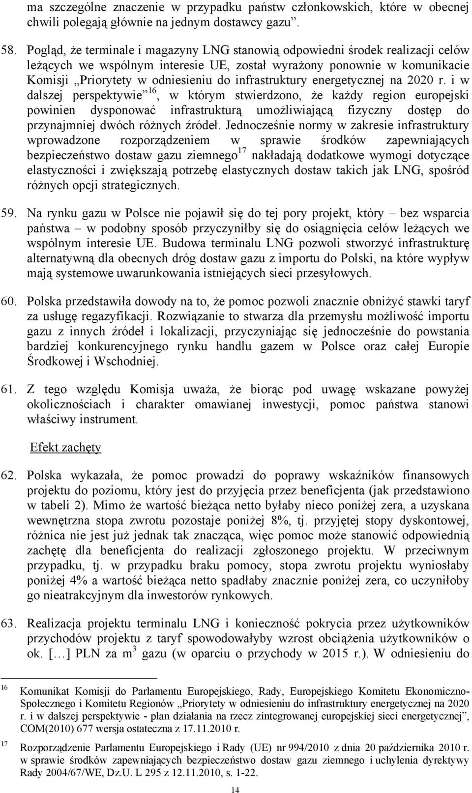 infrastruktury energetycznej na 2020 r.