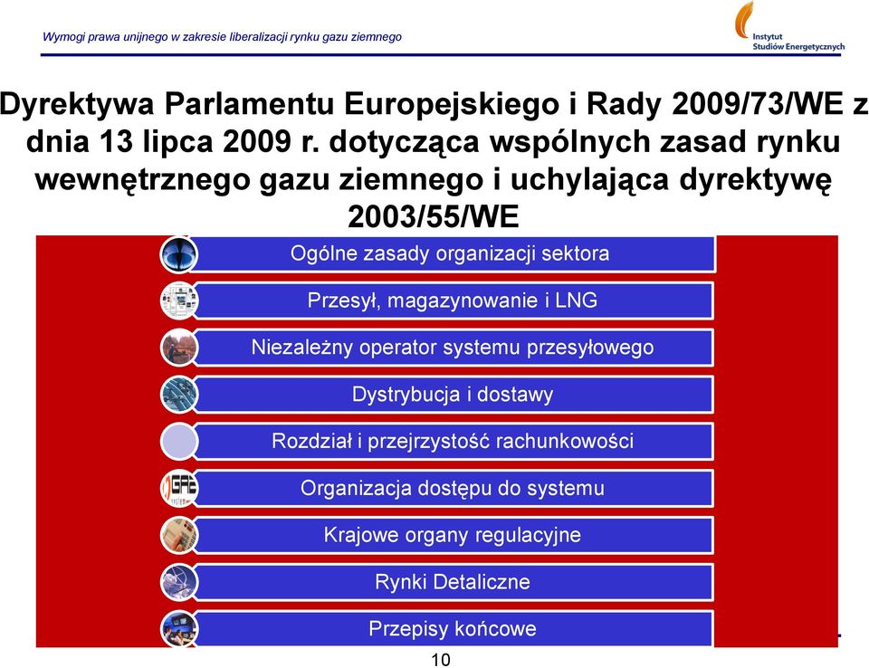 organizacji sektora Przesył, magazynowanie i LNG Niezależny operator systemu przesyłowego Dystrybucja i
