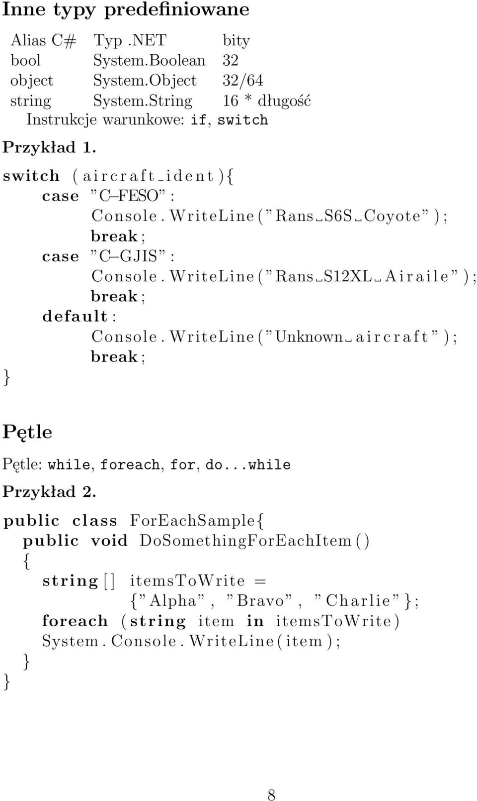 WriteLine ( Rans S6S Coyote ) ; break ; case C GJIS : Console. WriteLine ( Rans S12XL A i r a i l e ) ; break ; default : Console.