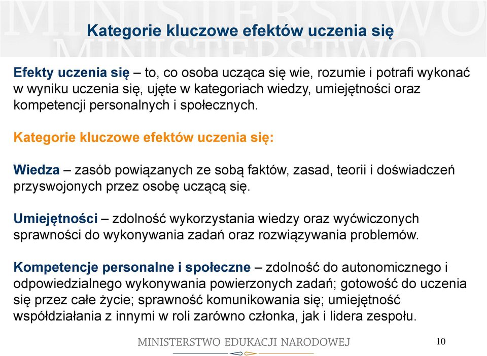 Umiejętności zdolność wykorzystania wiedzy oraz wyćwiczonych sprawności do wykonywania zadań oraz rozwiązywania problemów.