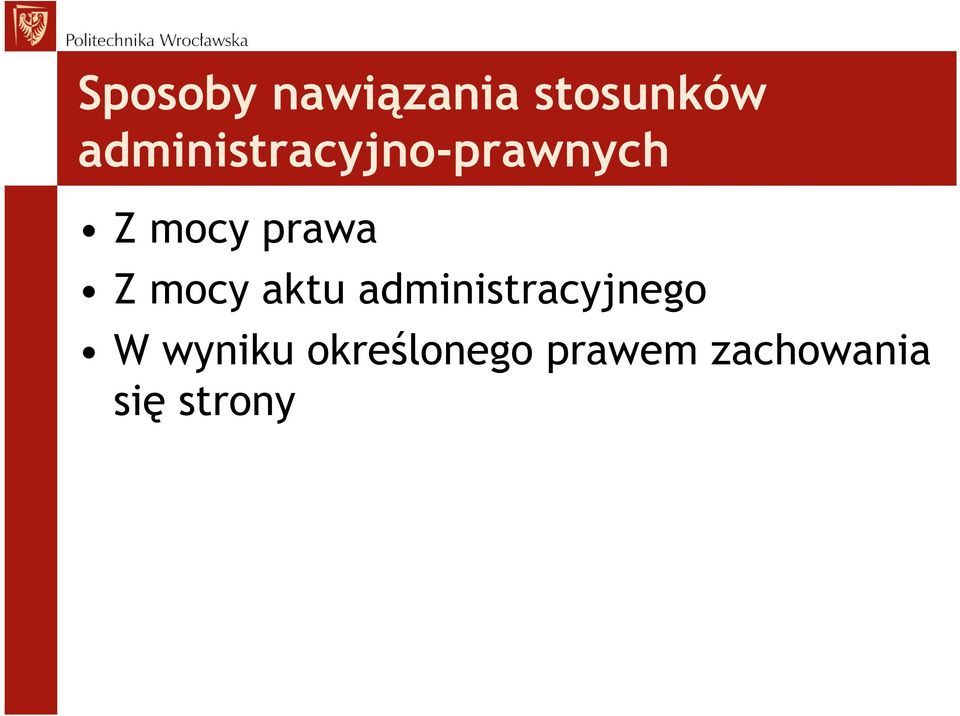 aktu administracyjnego W wyniku określonego