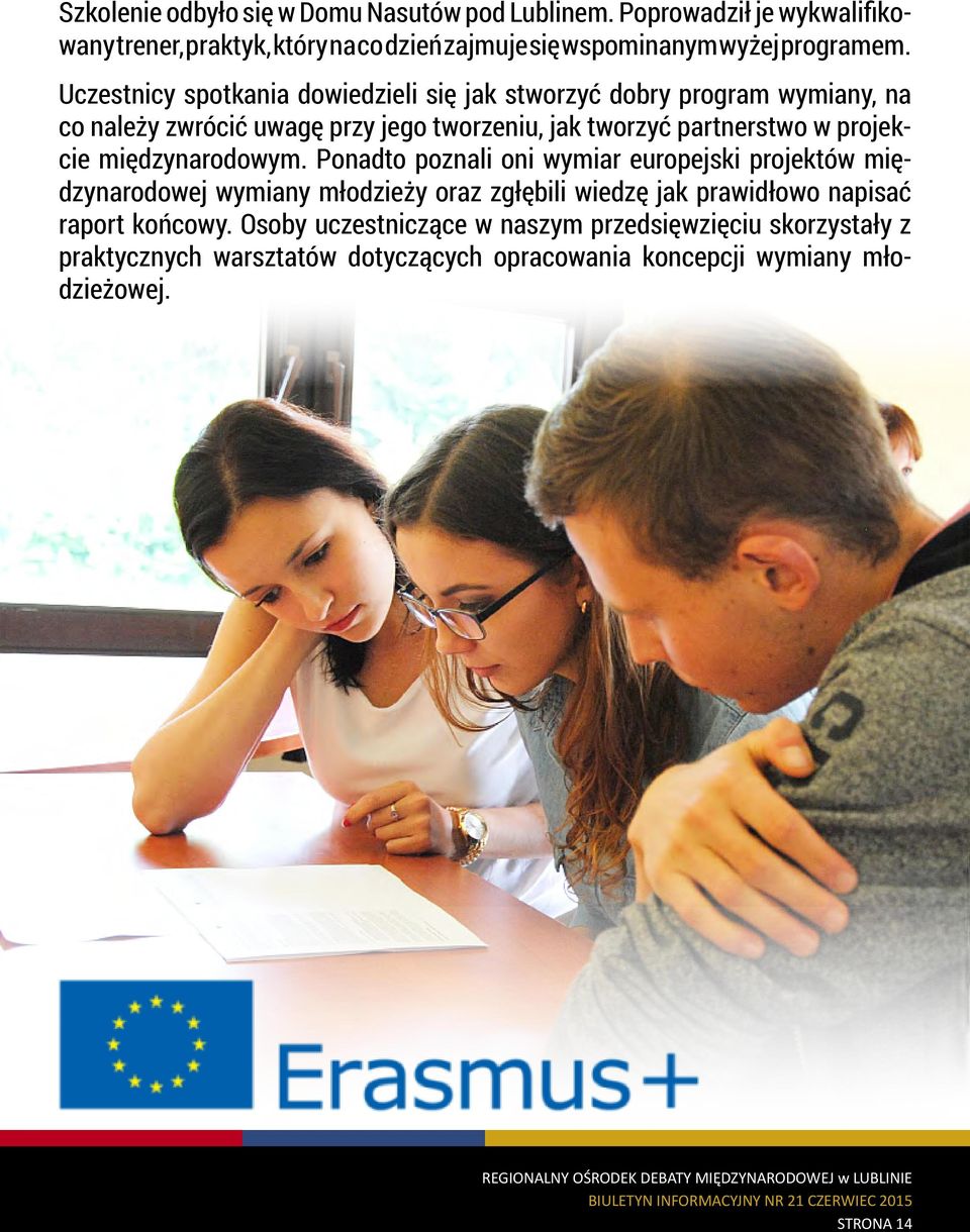 projekcie międzynarodowym.