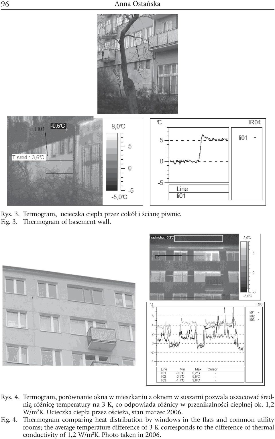 przenikalności cieplnej ok. 1,2 W/m 2 K. Ucieczka ciepła przez ościeża, stan marzec 2006. Fig. 4.