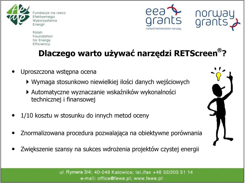 Automatyczne wyznaczanie wskaźników wykonalności technicznej i finansowej 1/10 kosztu w