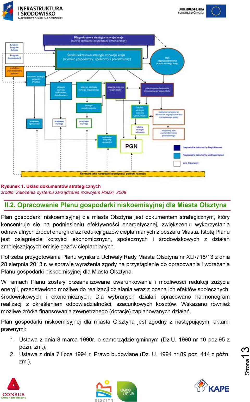 Opracowanie Planu gospodarki niskoemisyjnej dla Miasta Olsztyna Plan gospodarki niskoemisyjnej dla miasta Olsztyna jest dokumentem strategicznym, który koncentruje się na podniesieniu efektywności