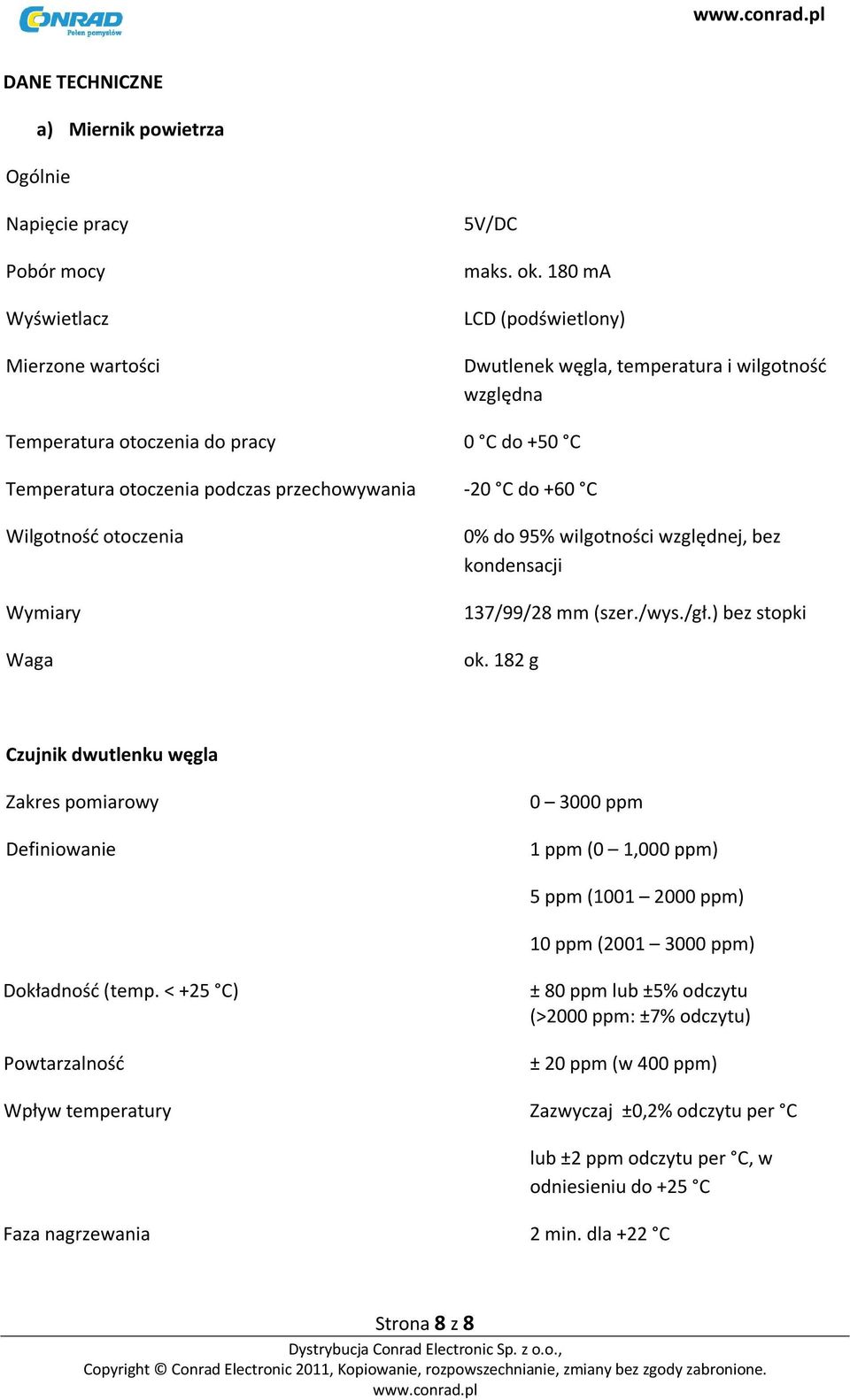 otoczenia Wymiary Waga 0% do 95% wilgotności względnej, bez kondensacji 137/99/28 mm (szer./wys./gł.) bez stopki ok.