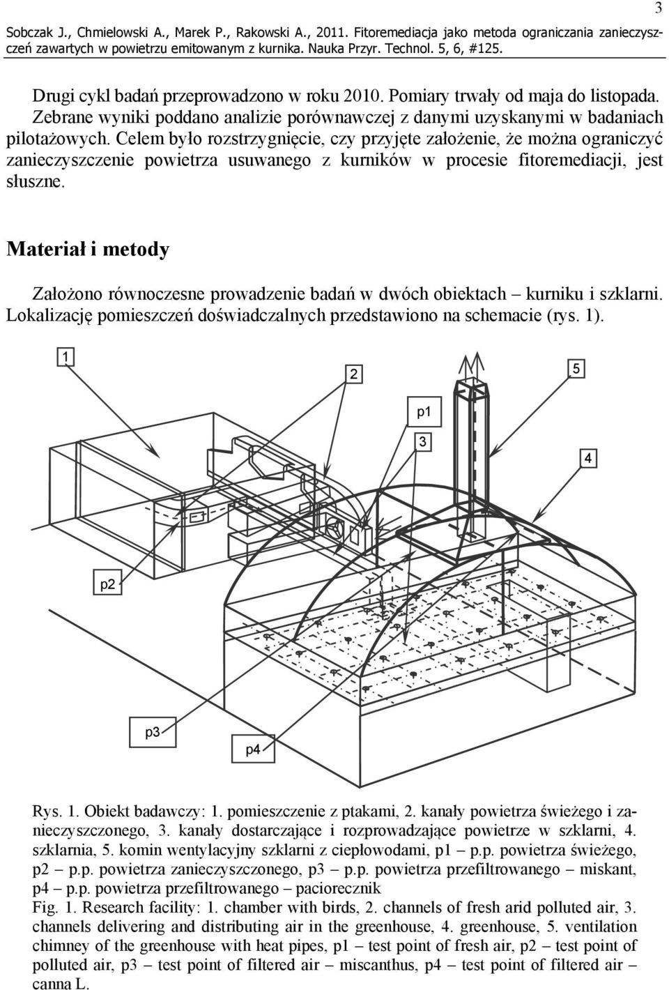 Celem było rozstrzygnięcie, czy przyjęte założenie, że można ograniczyć zanieczyszczenie powietrza usuwanego z kurników w procesie fitoremediacji, jest słuszne.