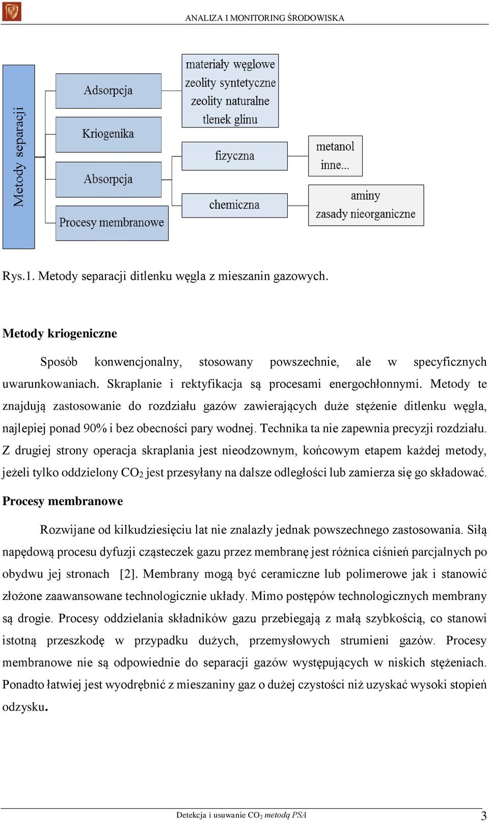 Technika ta nie zapewnia precyzji rozdziału.