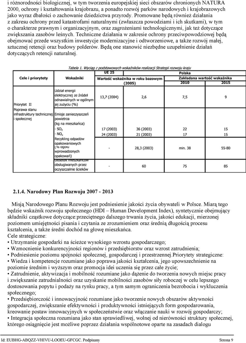 Promowane będą również działania z zakresu ochrony przed katastrofami naturalnymi (zwłaszcza powodziami i ich skutkami), w tym o charakterze prawnym i organizacyjnym, oraz zagrożeniami