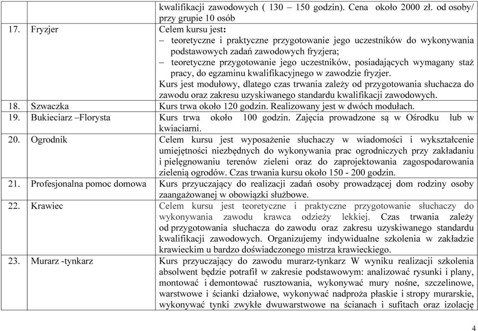 wymagany staż pracy, do egzaminu kwalifikacyjnego w zawodzie fryzjer.