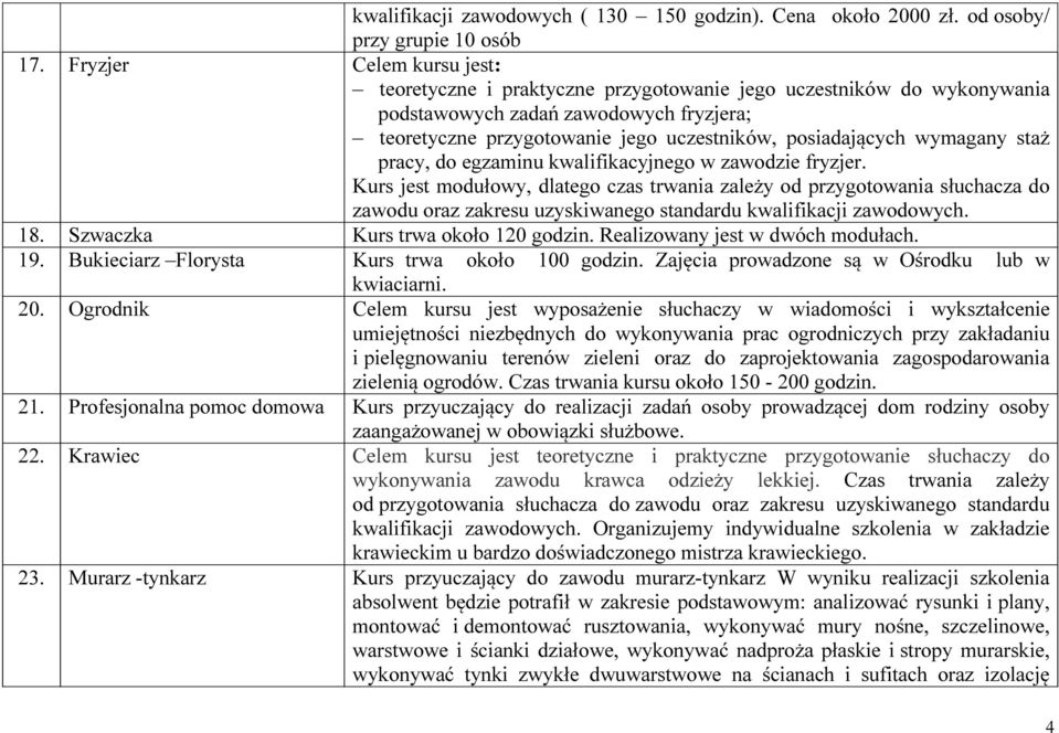 wymagany staż pracy, do egzaminu kwalifikacyjnego w zawodzie fryzjer.