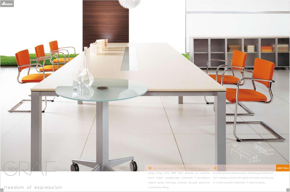 establishes creative space for meeting and conference rooms.