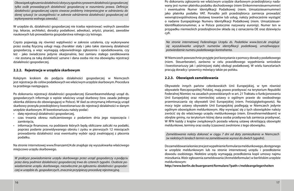 zawodu). W urzędzie ds. działalności gospodarczej nie trzeba rejestrować: wolnych zawodów (np.