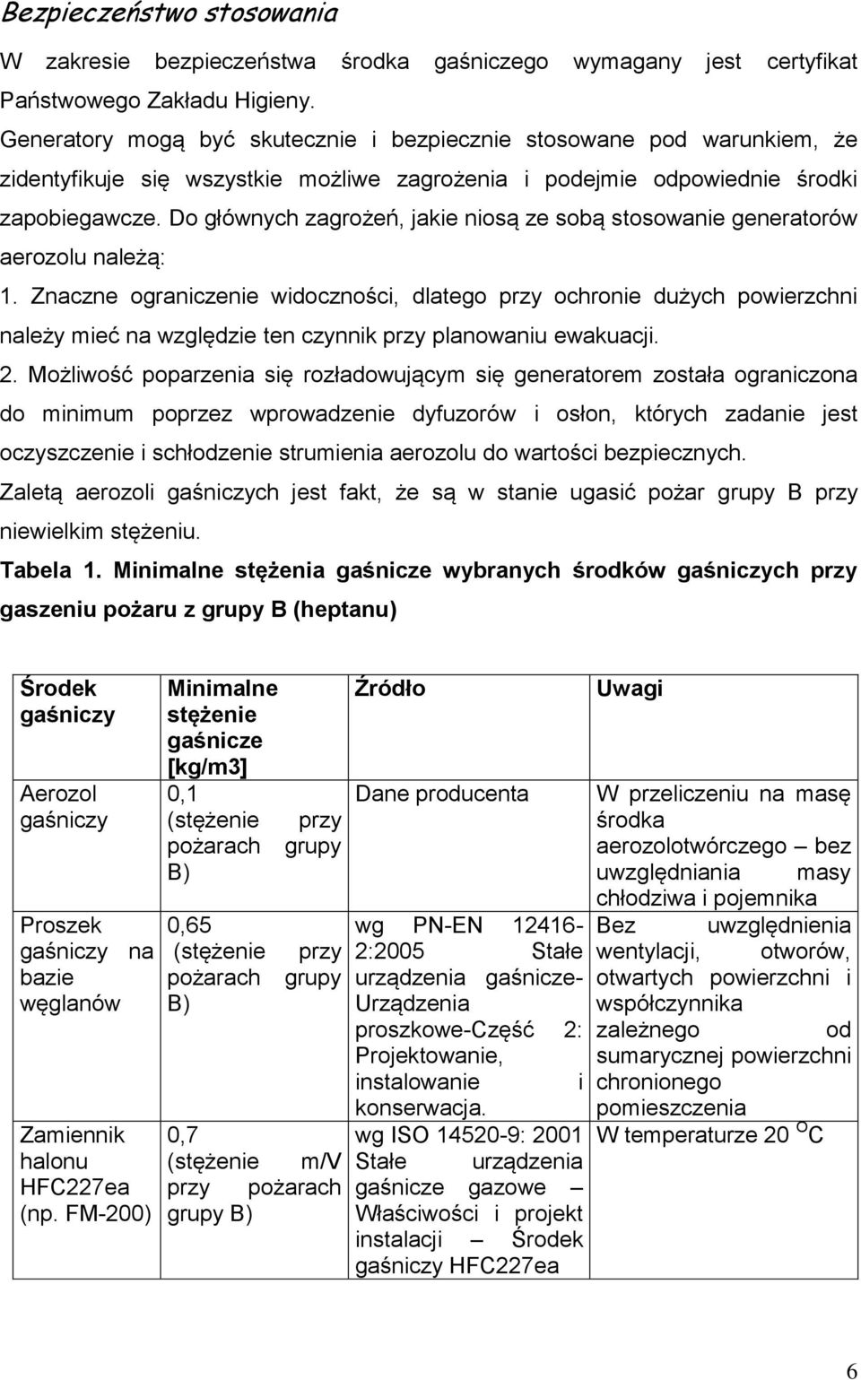 Do głównych zagrożeń, jakie niosą ze sobą stosowanie generatorów aerozolu należą: 1.