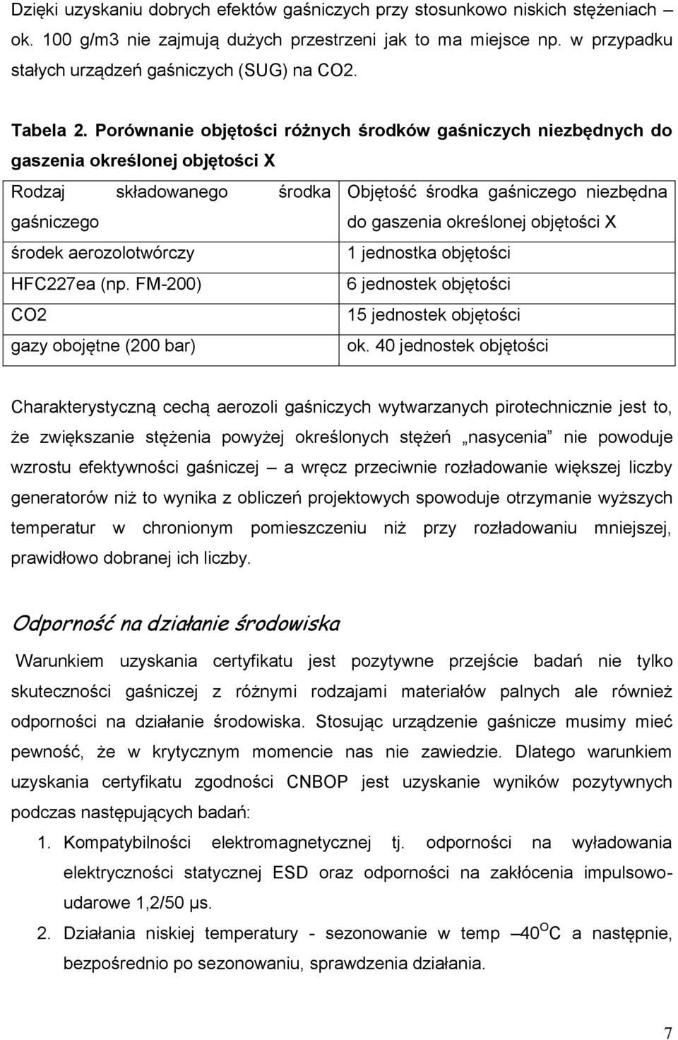 Porównanie objętości różnych środków gaśniczych niezbędnych do gaszenia określonej objętości X Rodzaj składowanego środka Objętość środka gaśniczego niezbędna gaśniczego do gaszenia określonej