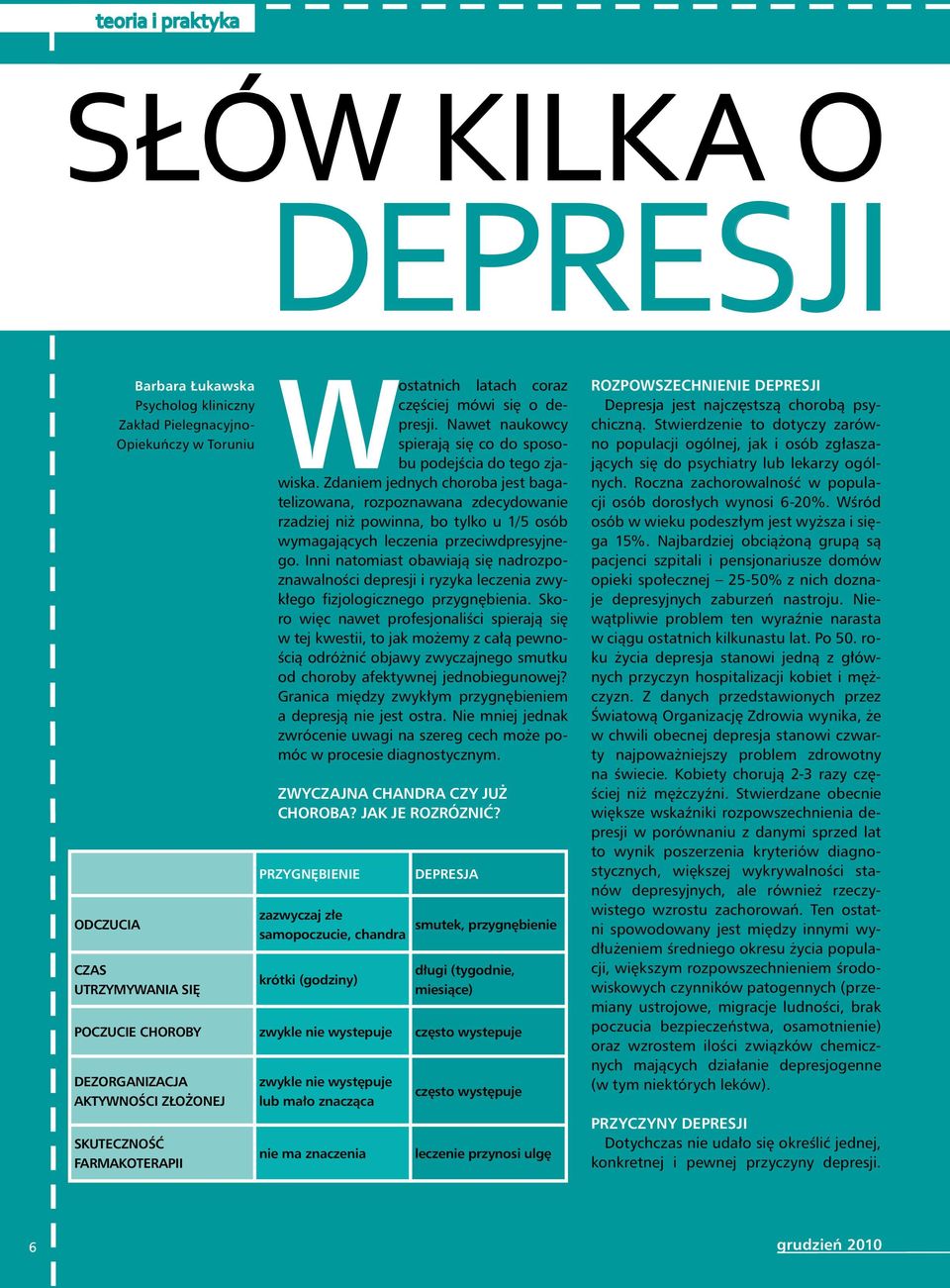 Zdaniem jednych choroba jest bagatelizowana, rozpoznawana zdecydowanie rzadziej niż powinna, bo tylko u 1/5 osób wymagających leczenia przeciwdpresyjnego.