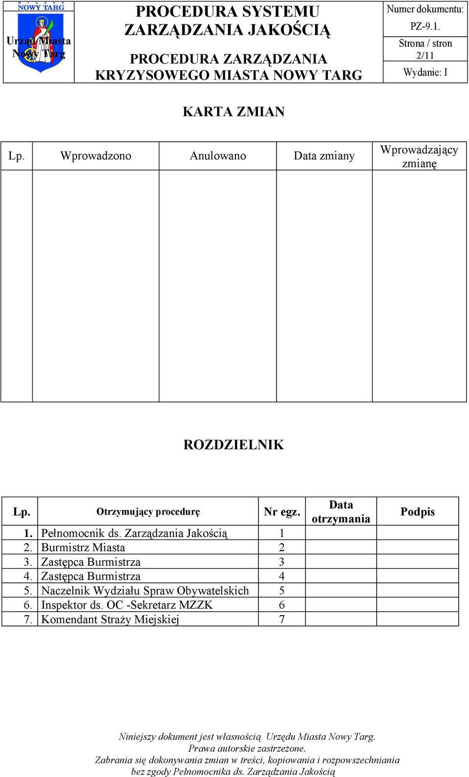 Burmistrz Miasta 2 3. Zastępca Burmistrza 3 4. Zastępca Burmistrza 4 5.