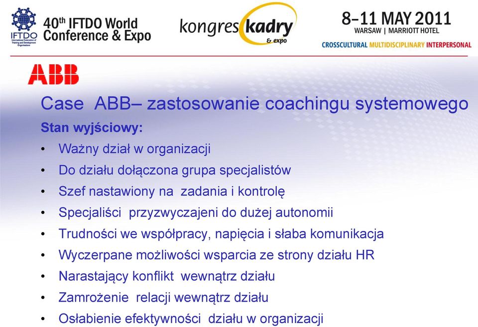 Trudności we współpracy, napięcia i słaba komunikacja Wyczerpane możliwości wsparcia ze strony działu HR