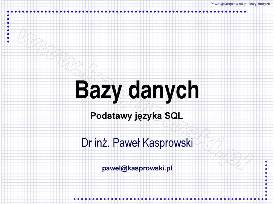 SQL Dr inż.