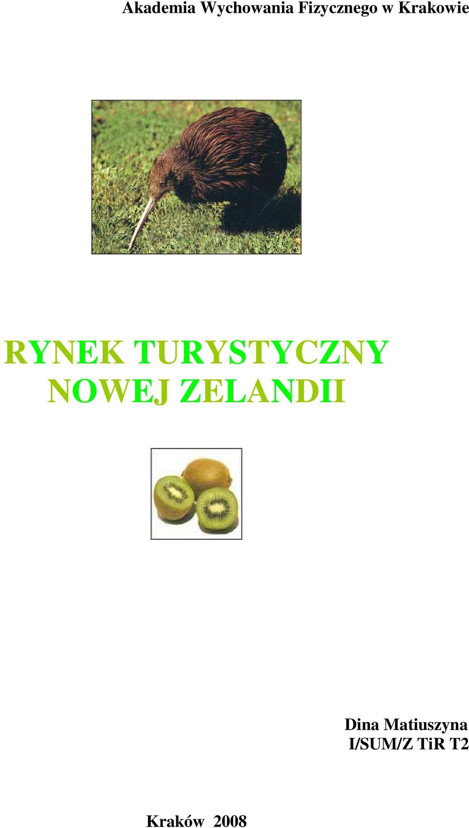 TURYSTYCZNY NOWEJ ZELANDII