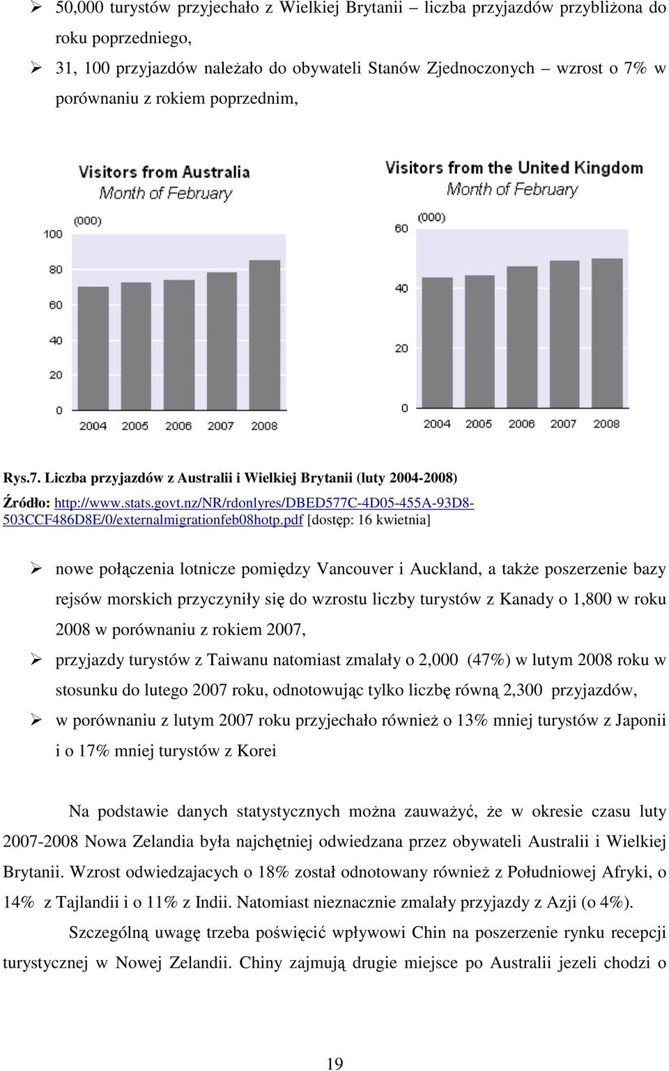 pdf [dostęp: 16 kwietnia] nowe połączenia lotnicze pomiędzy Vancouver i Auckland, a takŝe poszerzenie bazy rejsów morskich przyczyniły się do wzrostu liczby turystów z Kanady o 1,800 w roku 2008 w