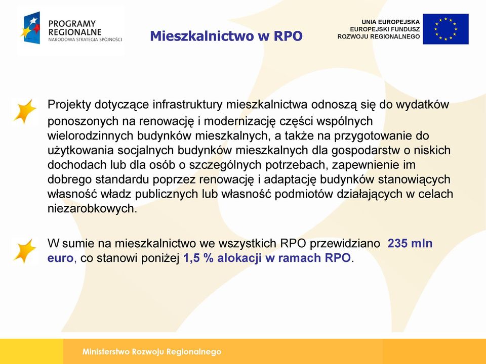 osób o szczególnych potrzebach, zapewnienie im dobrego standardu poprzez renowację i adaptację budynków stanowiących własność władz publicznych lub własność