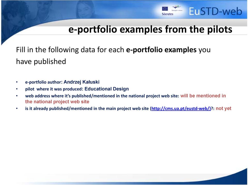 where it s published/mentioned in the national project web site: will be mentioned in the national project