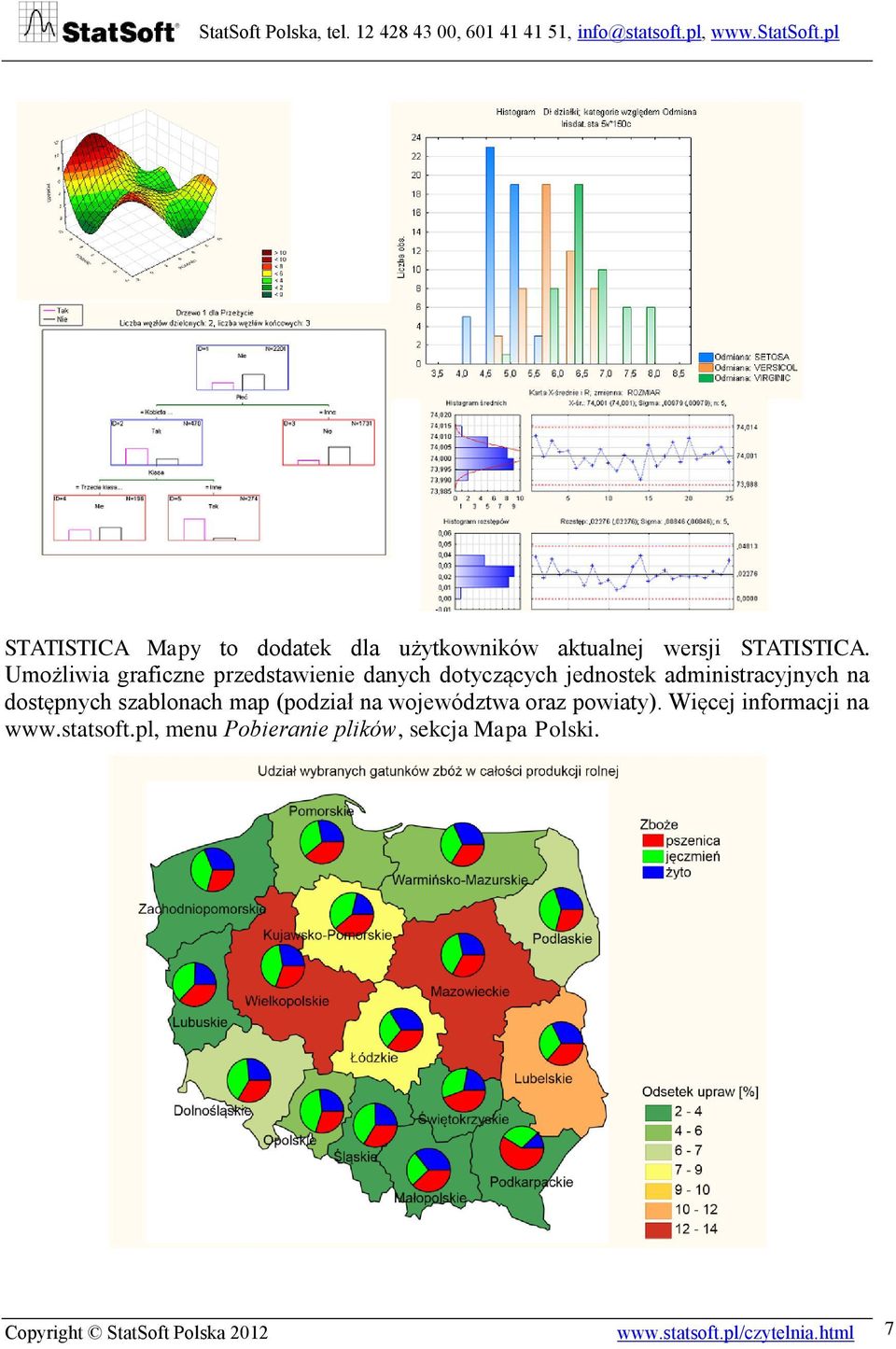 dostępnych szablonach map (podział na województwa oraz powiaty). Więcej informacji na www.