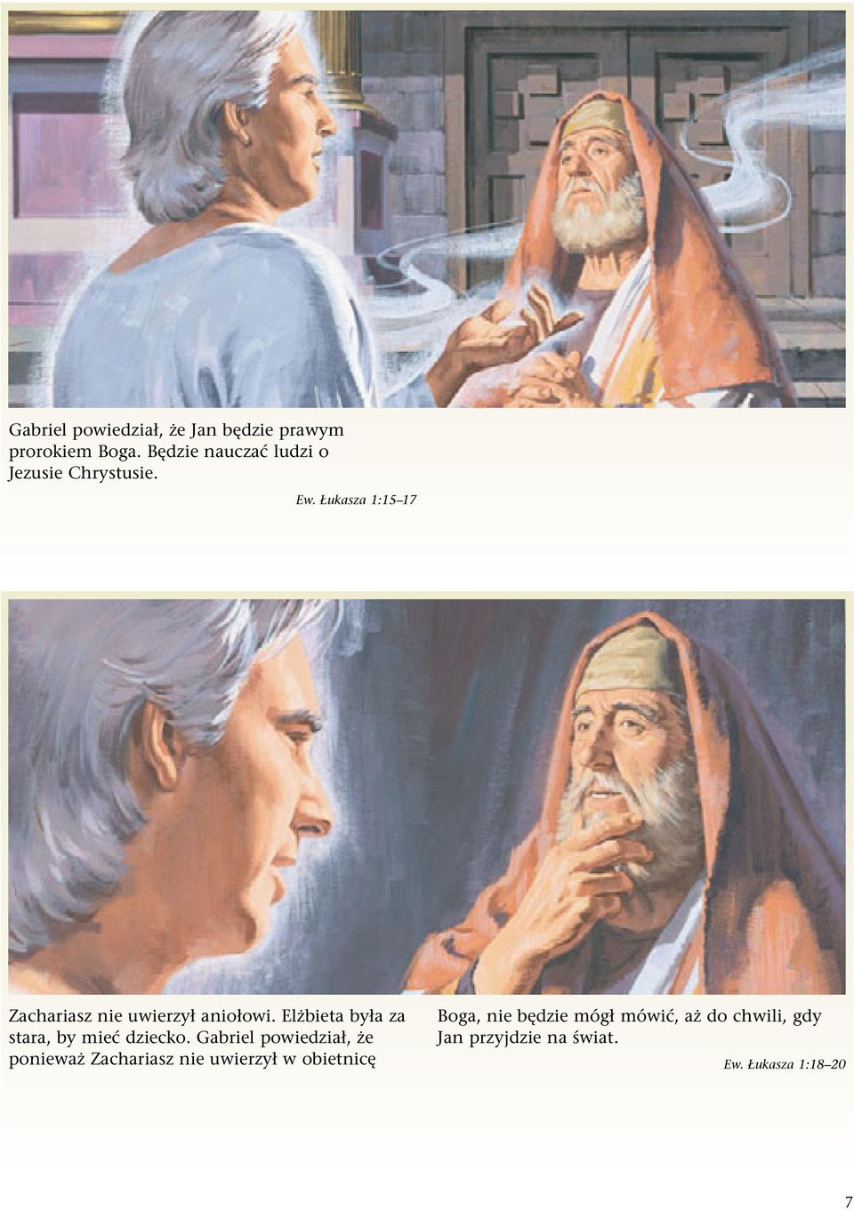 Łukasza 1:15 17 Zachariasz nie uwierzył aniołowi.