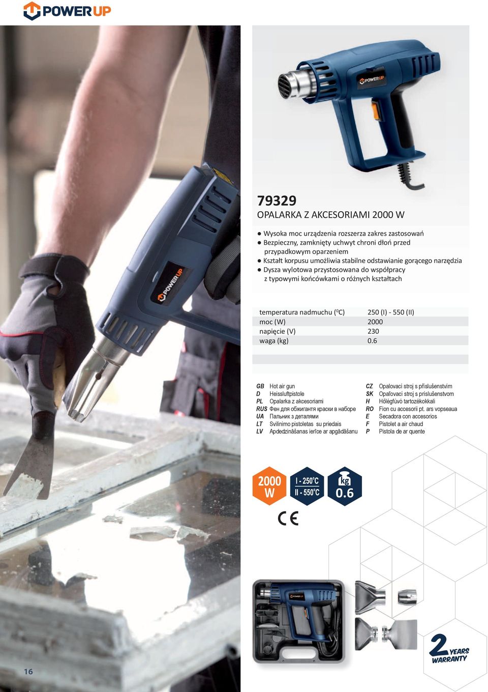 6 GB ot air gun D eissluftpistole L Opalarka z akcesoriami RUS Фен для обжигантя краски в наборе UA Пальник з деталями LT Svilinimo pistoletas su priedais LV Apdedzināšanas ierīce ar